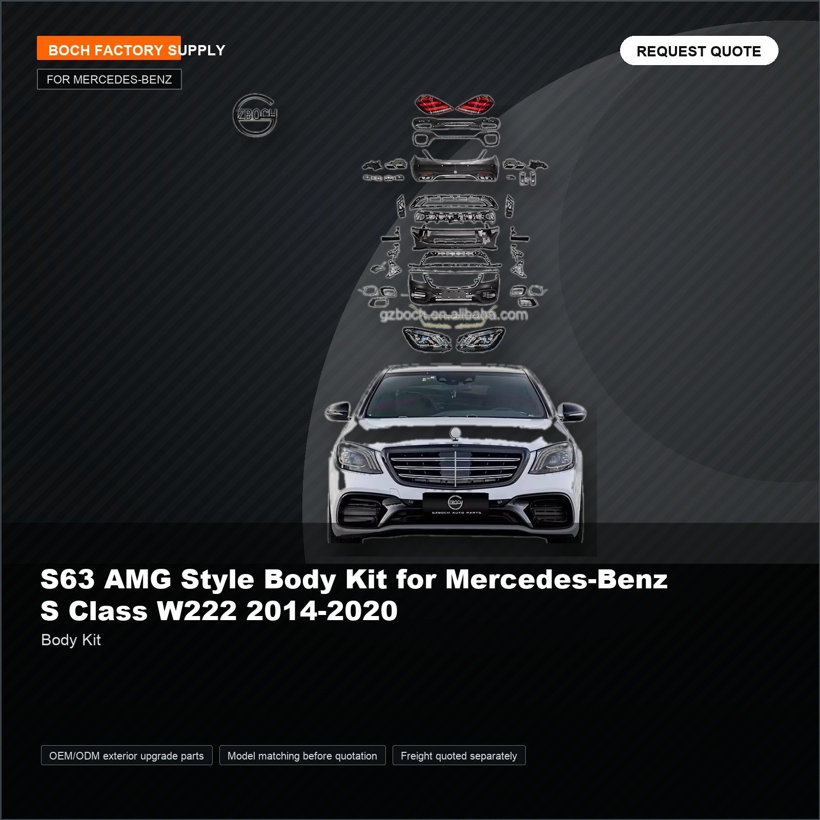 S63 AMG Style Body Kit for Mercedes-Benz S Class W222 2014-2020