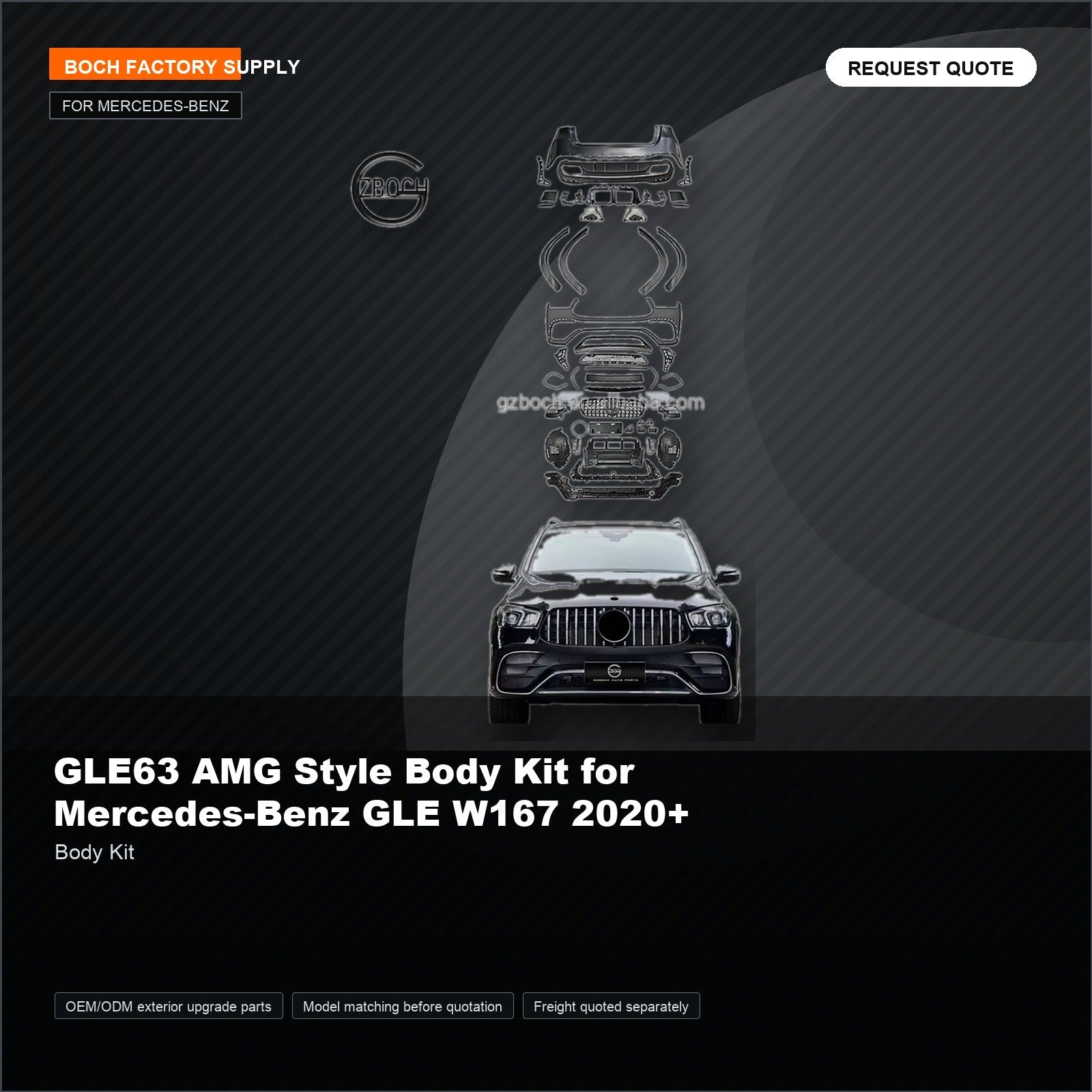 GLE63 AMG Style Body Kit for Mercedes-Benz GLE W167 2020+