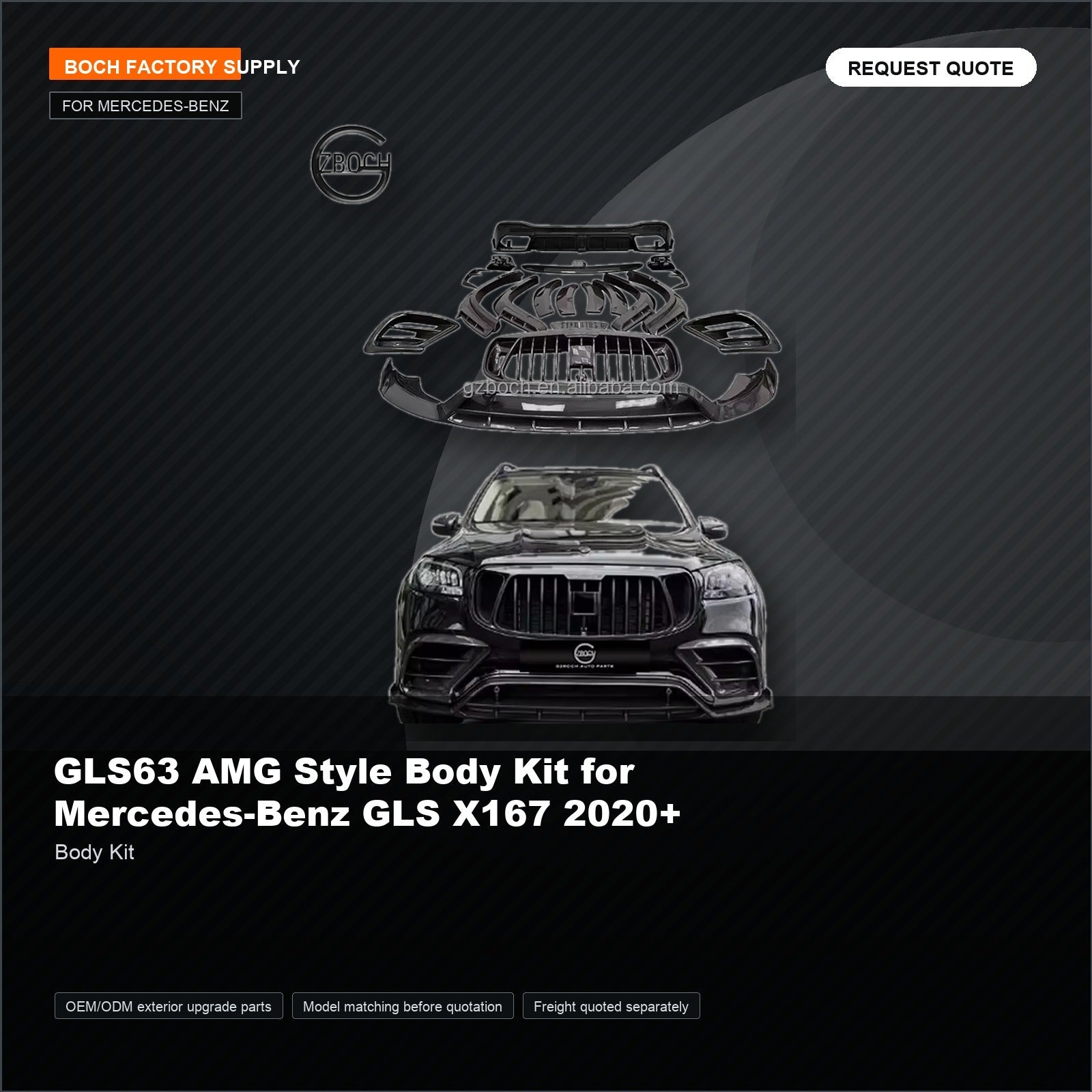 GLS63 AMG Style Body Kit for Mercedes-Benz GLS X167 2020+