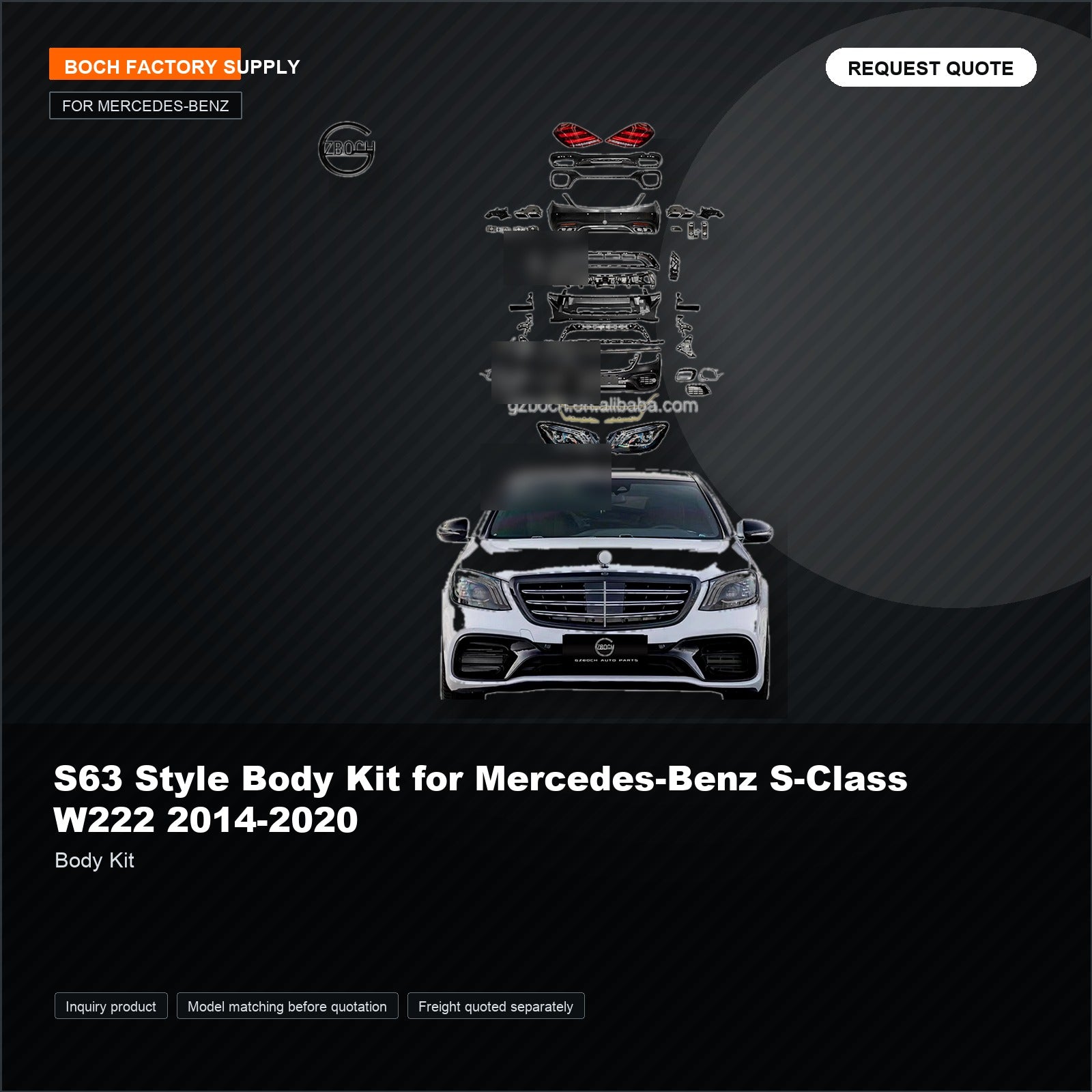 S63 Style Body Kit for Mercedes-Benz S-Class W222 2014-2020