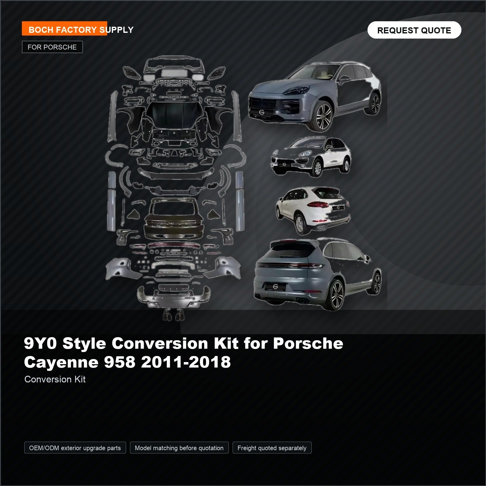 9Y0 Style Conversion Kit for Porsche Cayenne 958 2011-2018