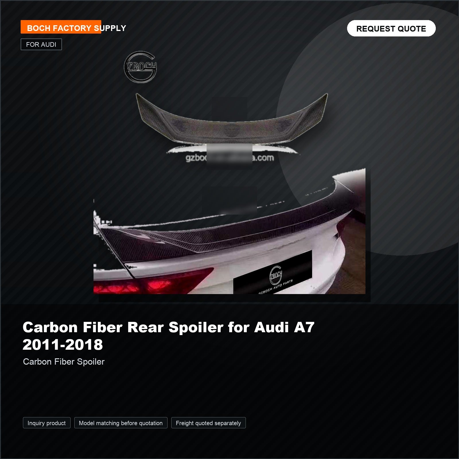 Carbon Fiber Rear Spoiler for Audi A7 2011-2018
