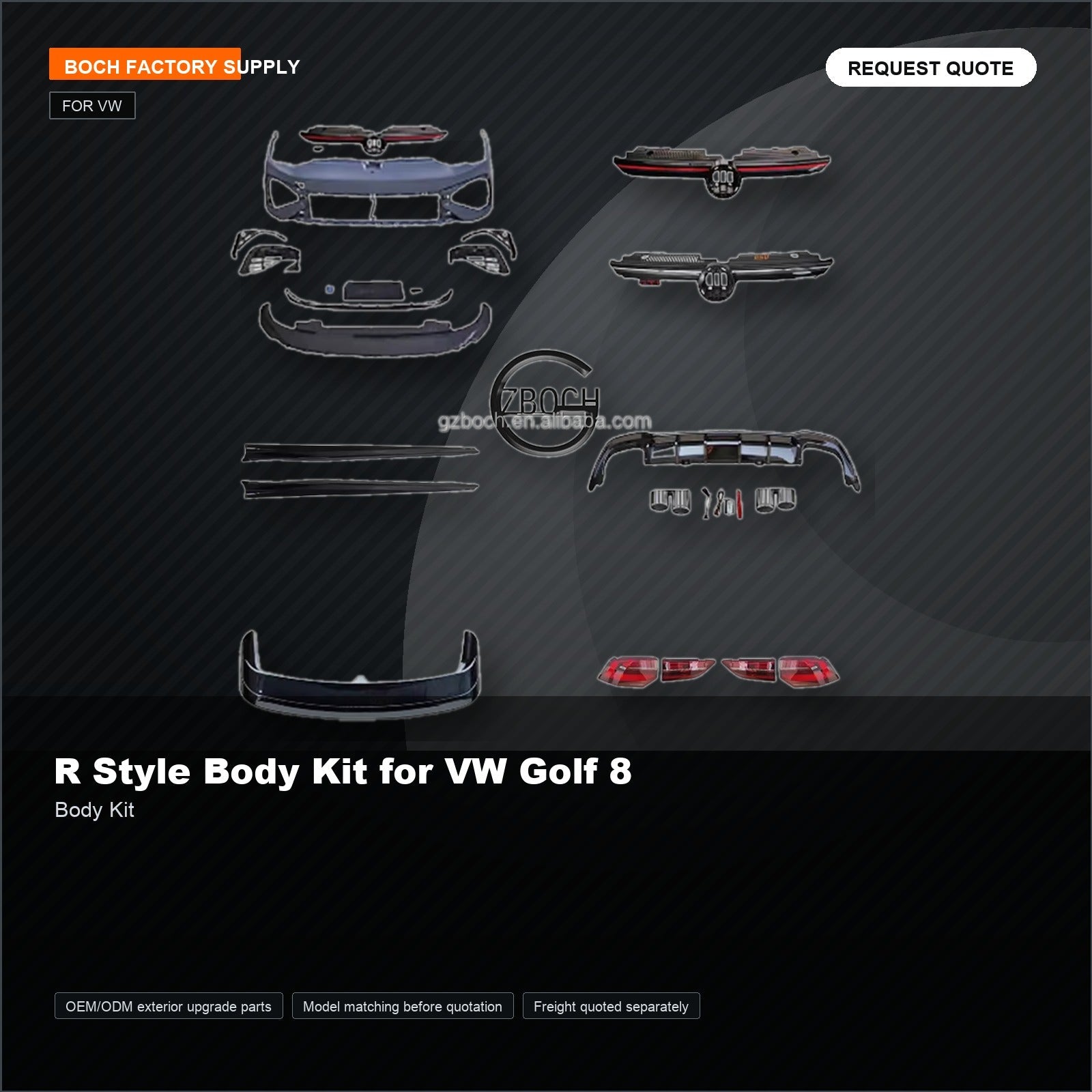 R Style Body Kit for VW Golf 8
