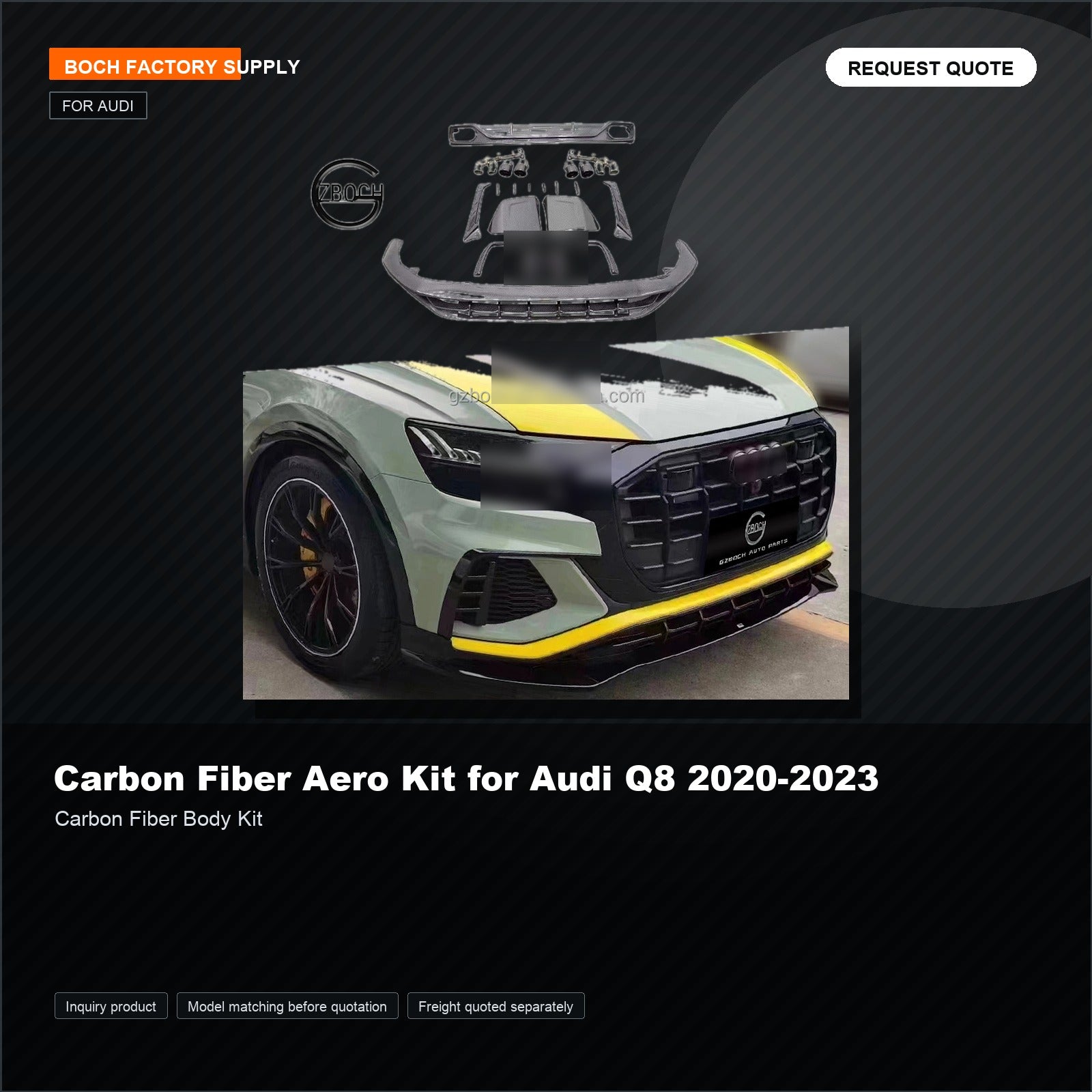 Carbon Fiber Aero Kit for Audi Q8 2020-2023