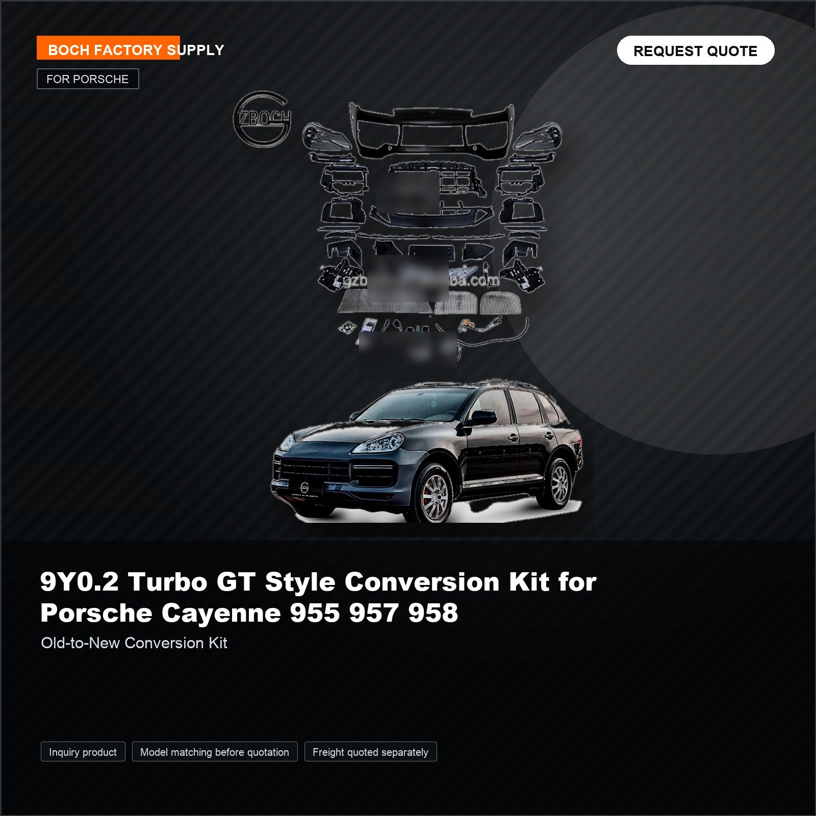 9Y0.2 Turbo GT Style Conversion Kit for Porsche Cayenne 955 957 958
