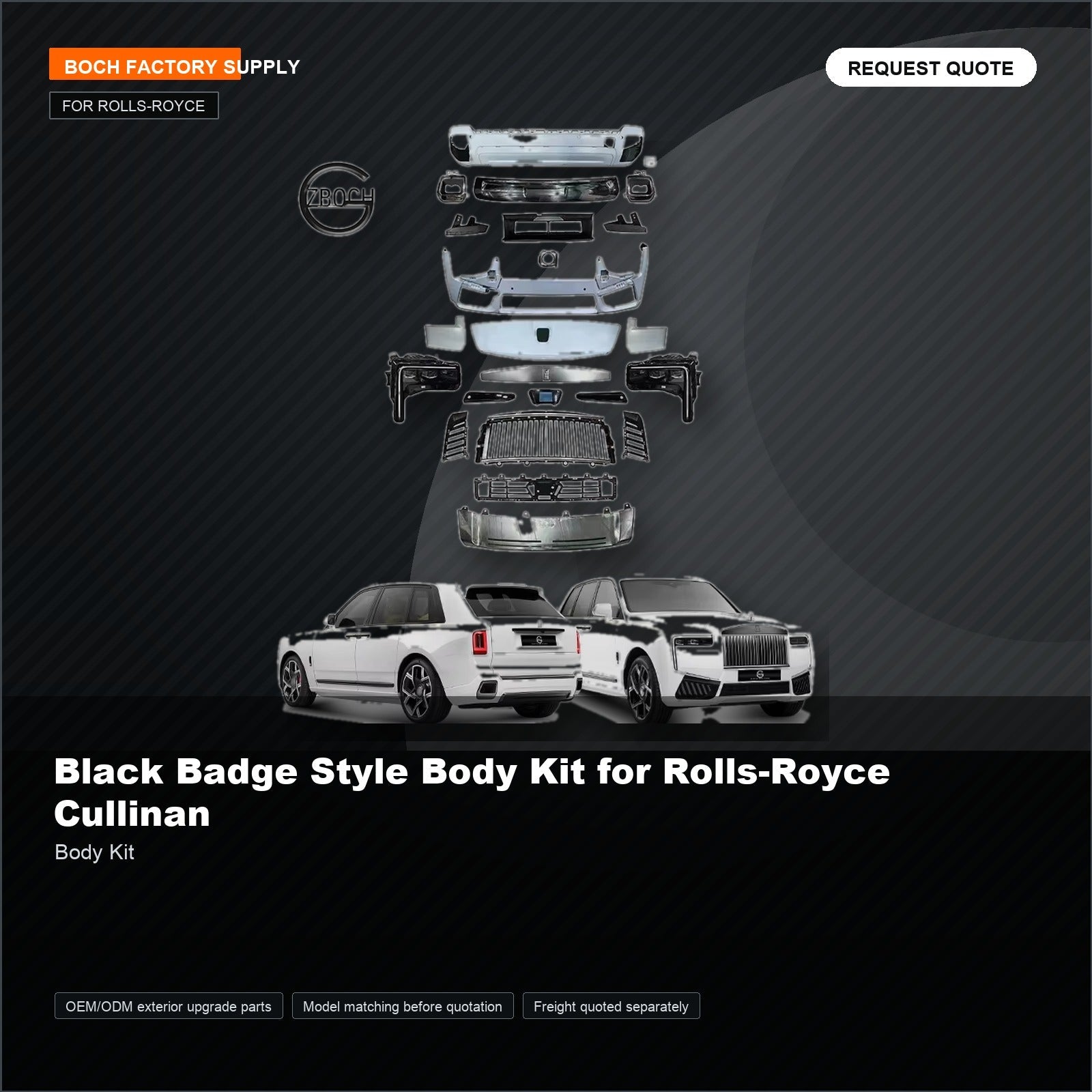 Black Badge Style Body Kit for Rolls-Royce Cullinan