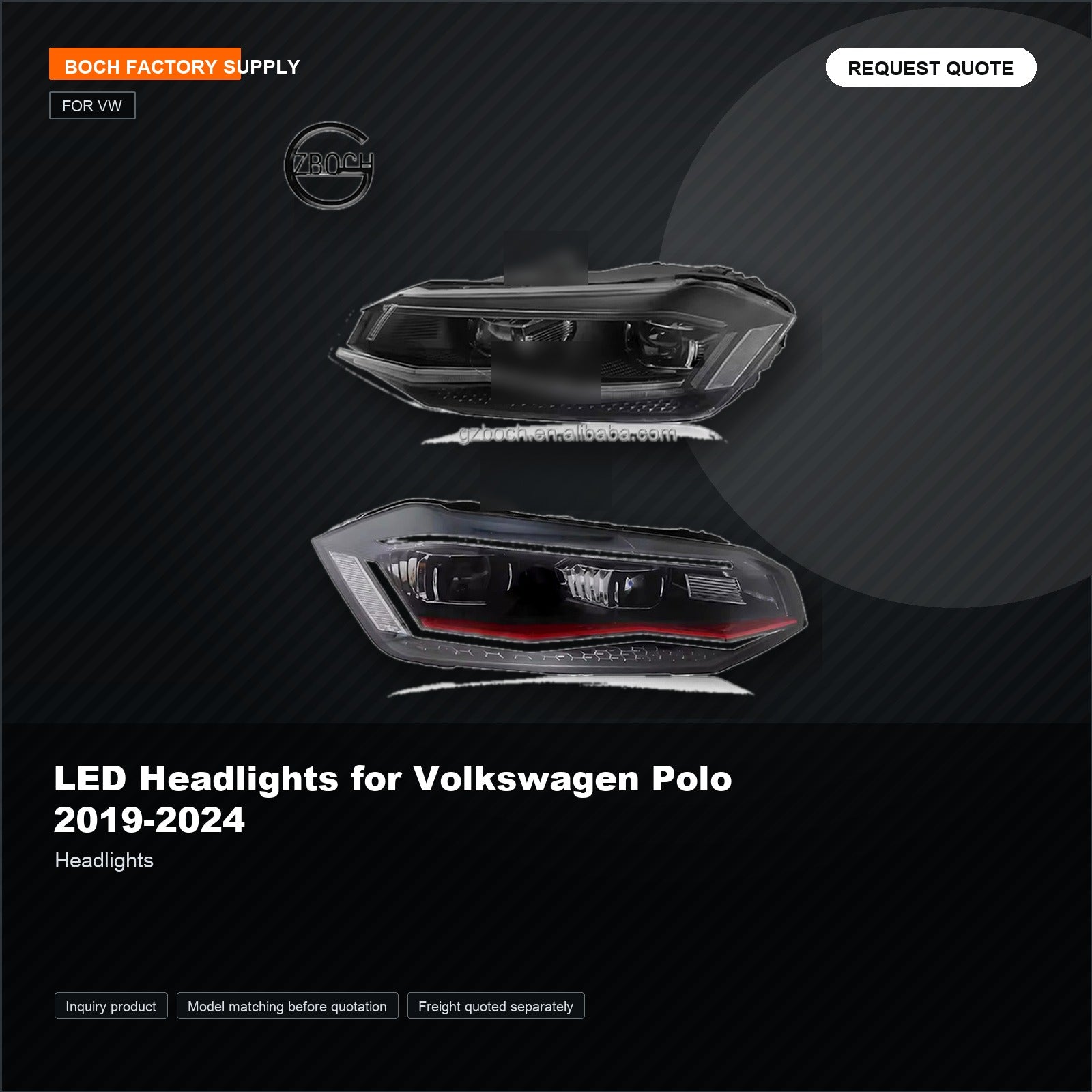 LED Headlights for Volkswagen Polo 2019-2024