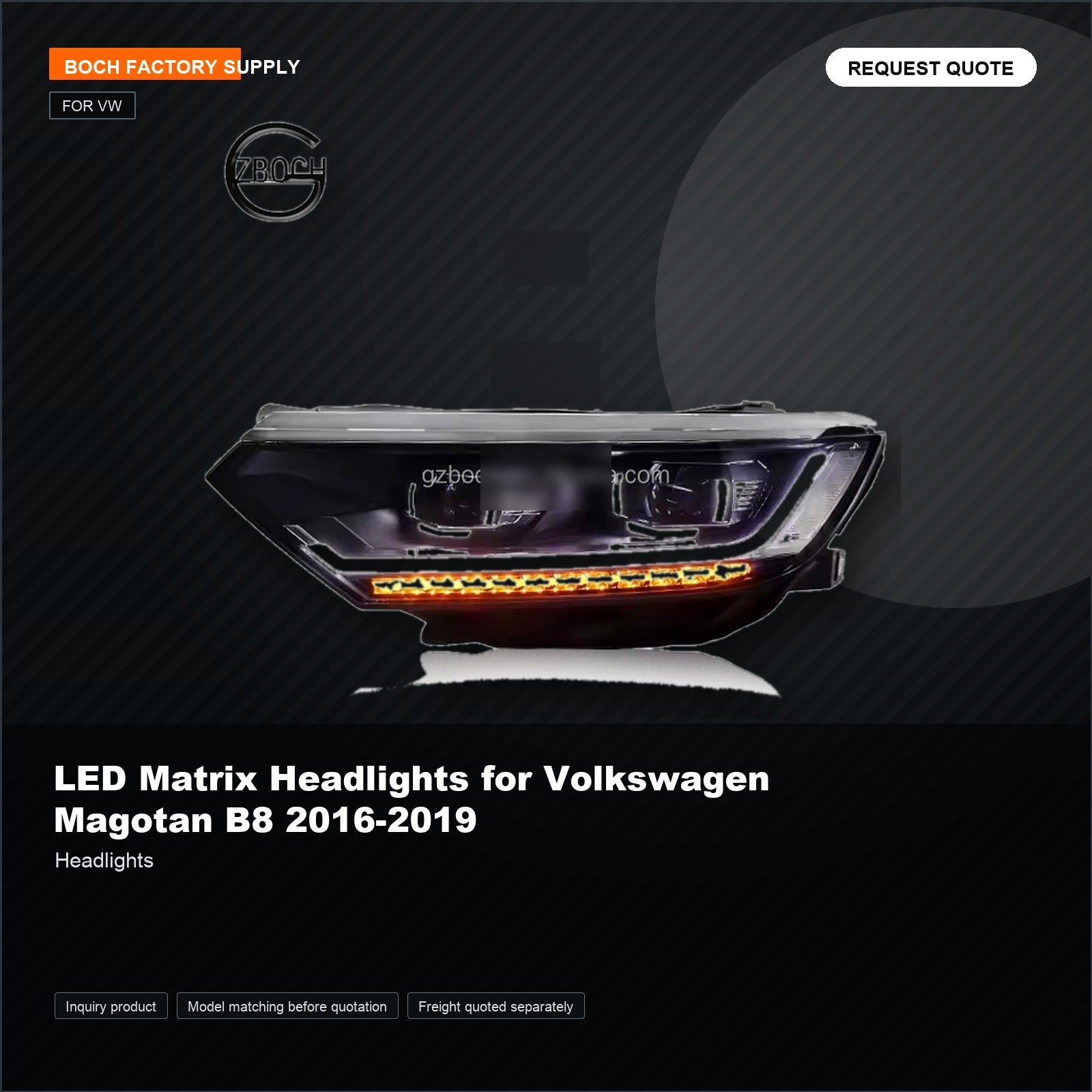 LED Matrix Headlights for Volkswagen Magotan B8 2016-2019
