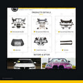 Wide M4 style body kit for BMW 4 Series F32 to G22 look black background product image